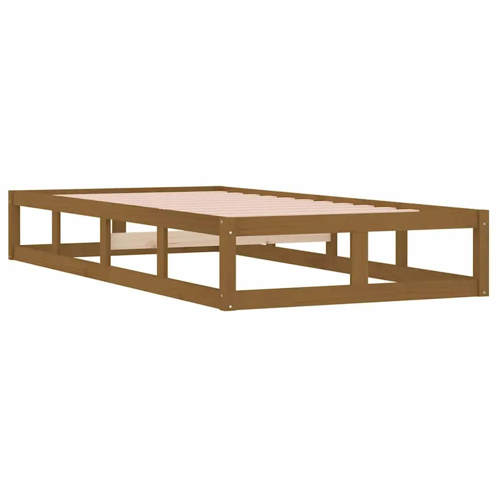 Solid Pine Wood Bed Frame 100x200 cm in Brown