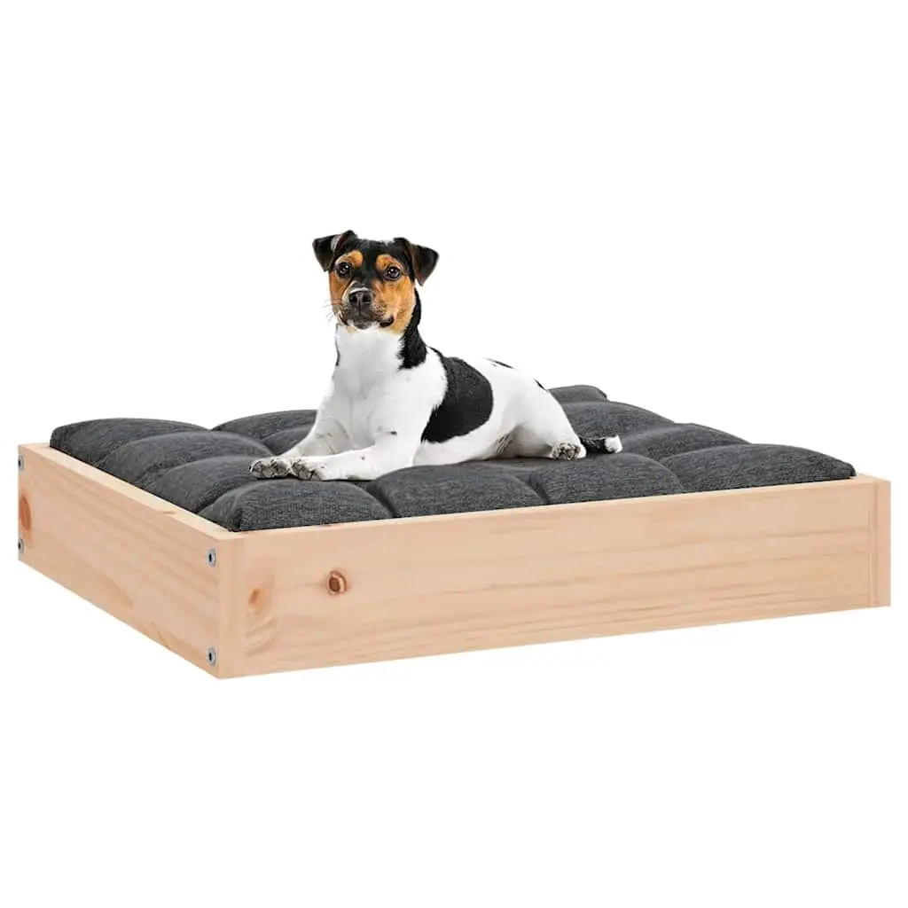 Rectangular Dog Bed in Brown Pine Wood