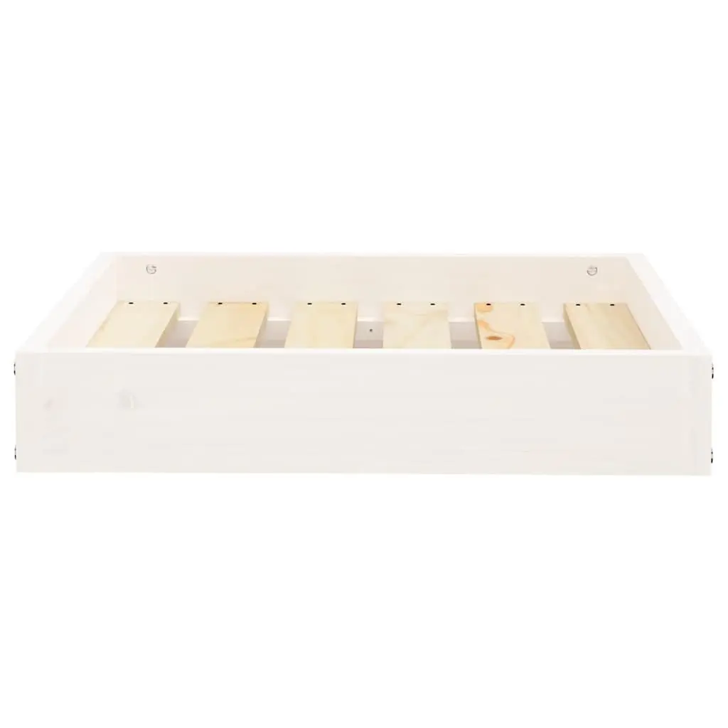 Dog Bed Wooden White 51.5x44x9 cm Rectangular Pet Sofa Frame Cozy Sleeping