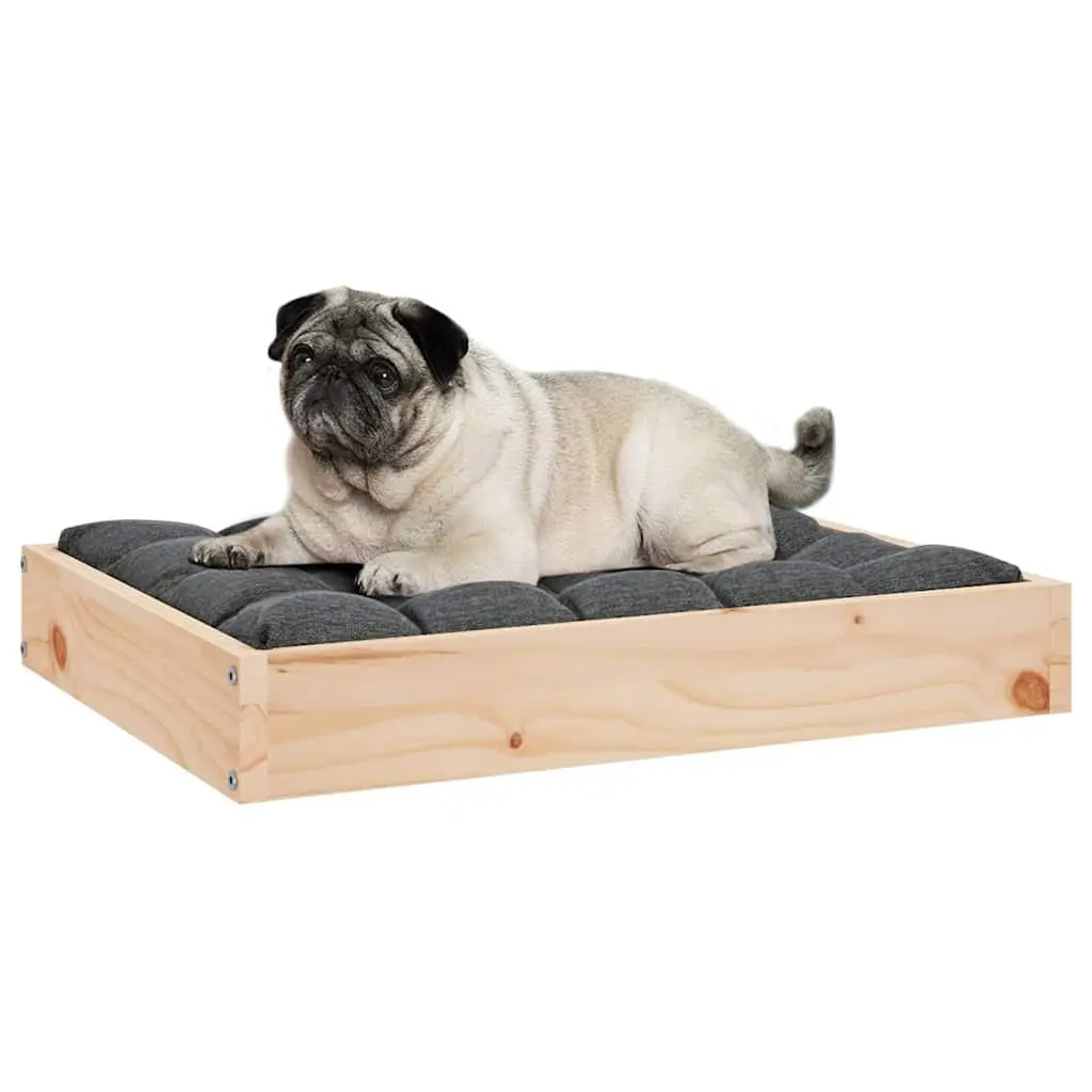Dog Bed Solid Wood Pine Rectangular 61.5x49x9 cm Pet Sleeping Furniture