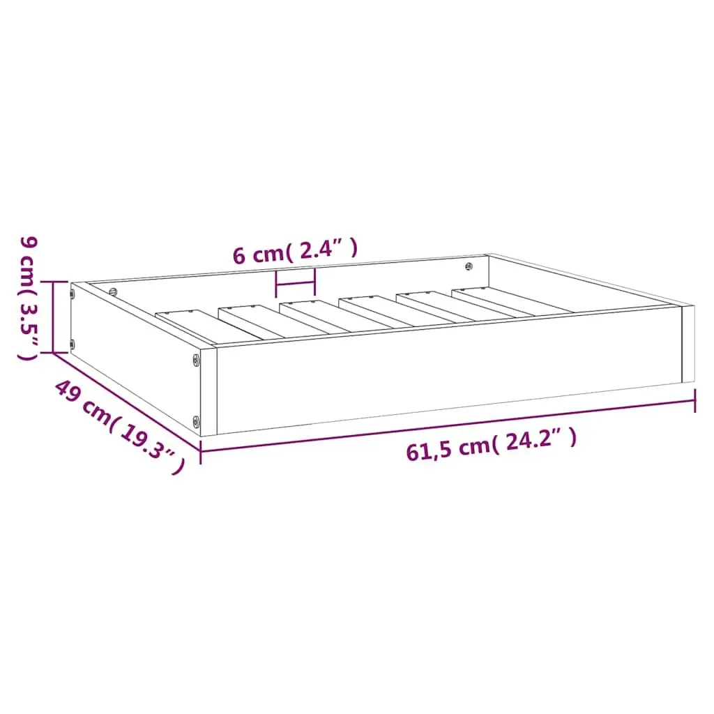 Black Rectangular Dog Bed with Wooden Frame for Comfort