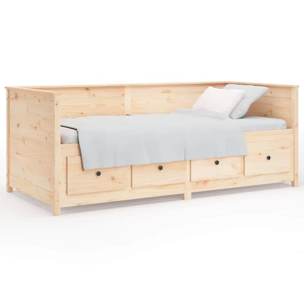 Solid Pine Wood Day Bed with Storage Drawers 80x200 cm