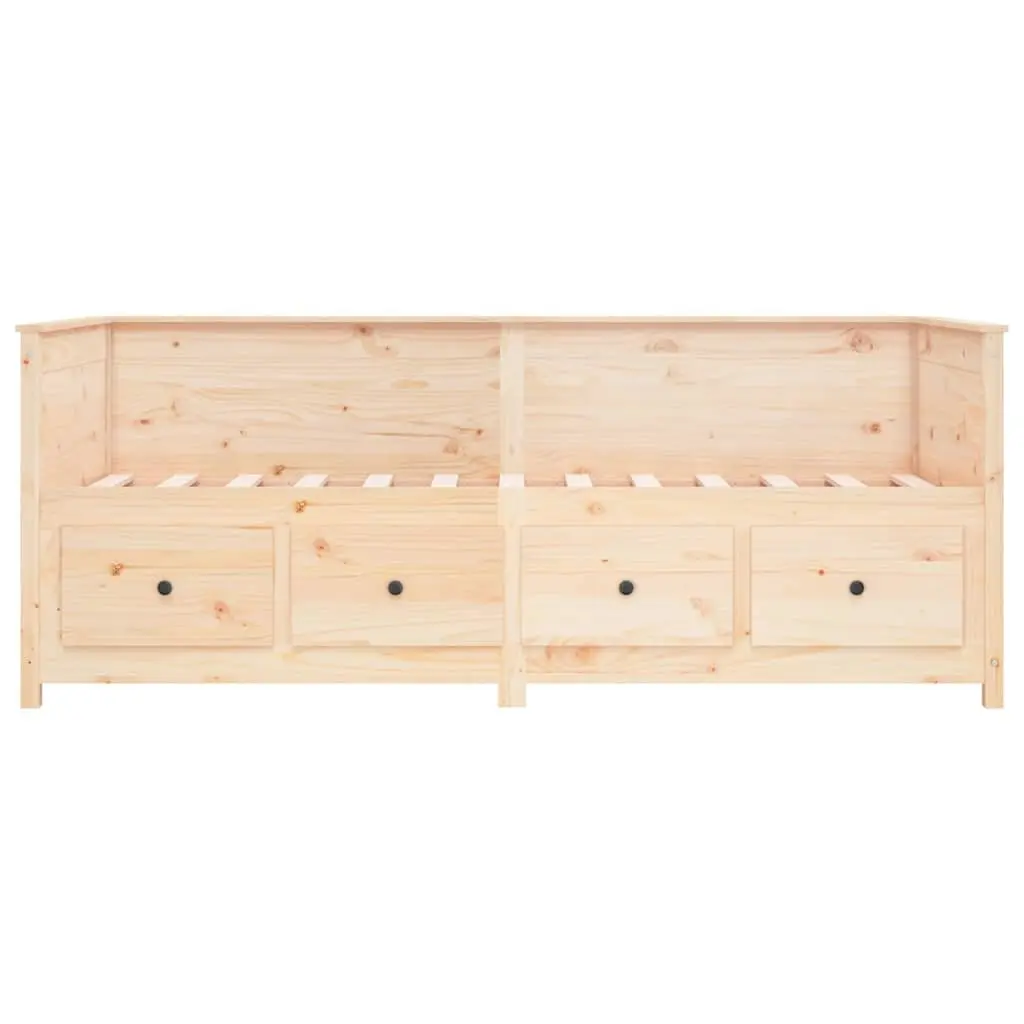 Solid Pine Wood Day Bed with Storage Drawers 80x200 cm