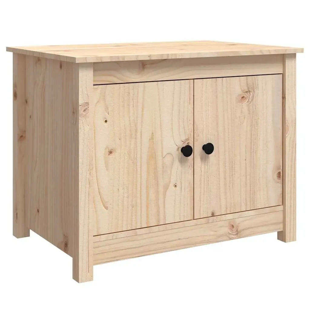 Solid Pine Wood Coffee Table with Storage Compartments