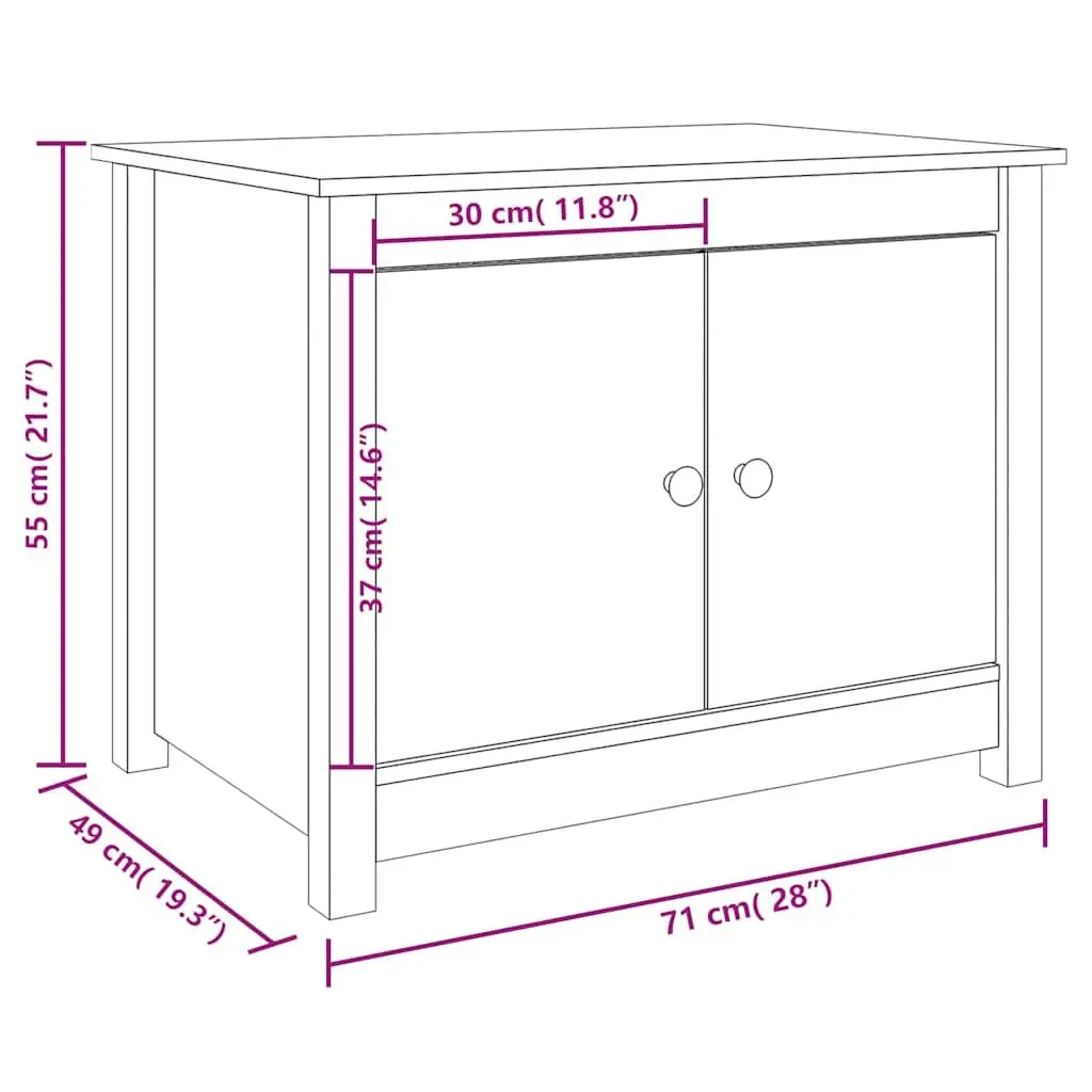 Solid Pine Wood Coffee Table with Storage Compartments