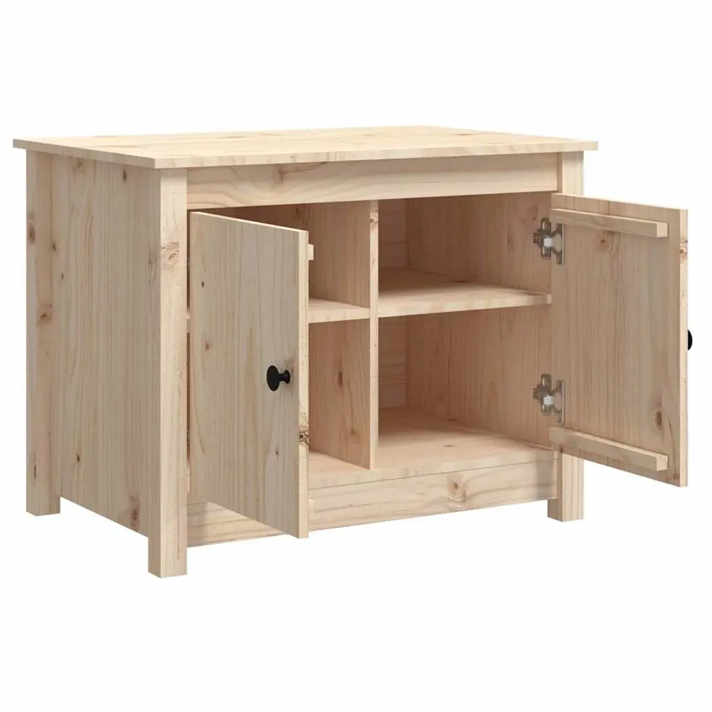 Solid Pine Wood Coffee Table with Storage Compartments