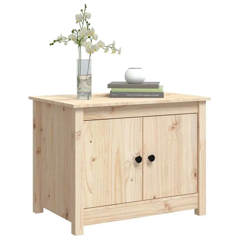Solid Pine Wood Coffee Table with Storage Compartments