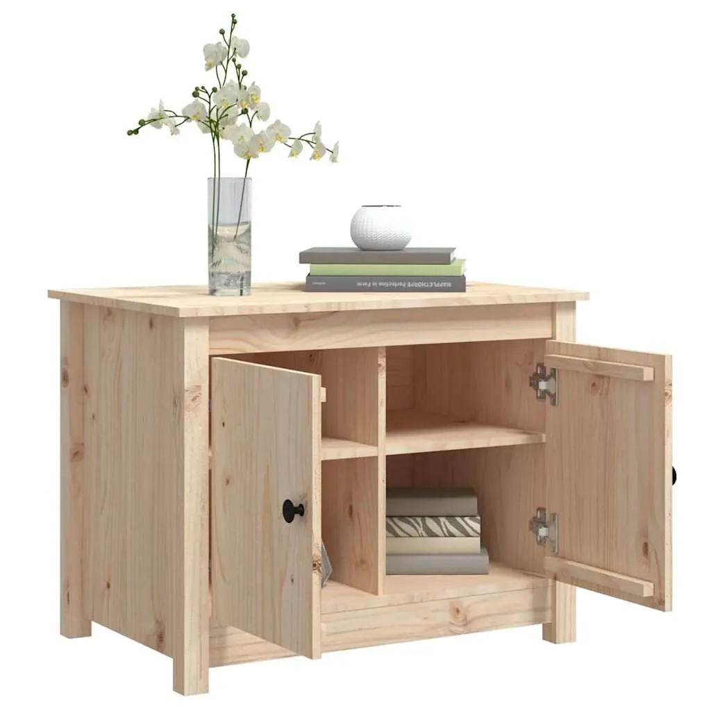 Solid Pine Wood Coffee Table with Storage Compartments