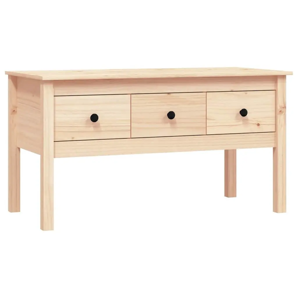 Solid Pine Coffee Table with Storage Drawers