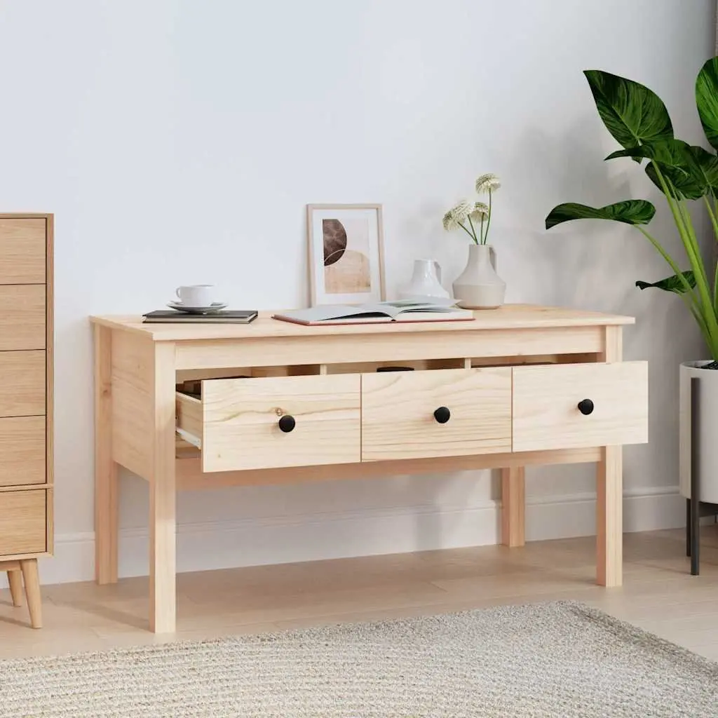 Solid Pine Coffee Table with Storage Drawers
