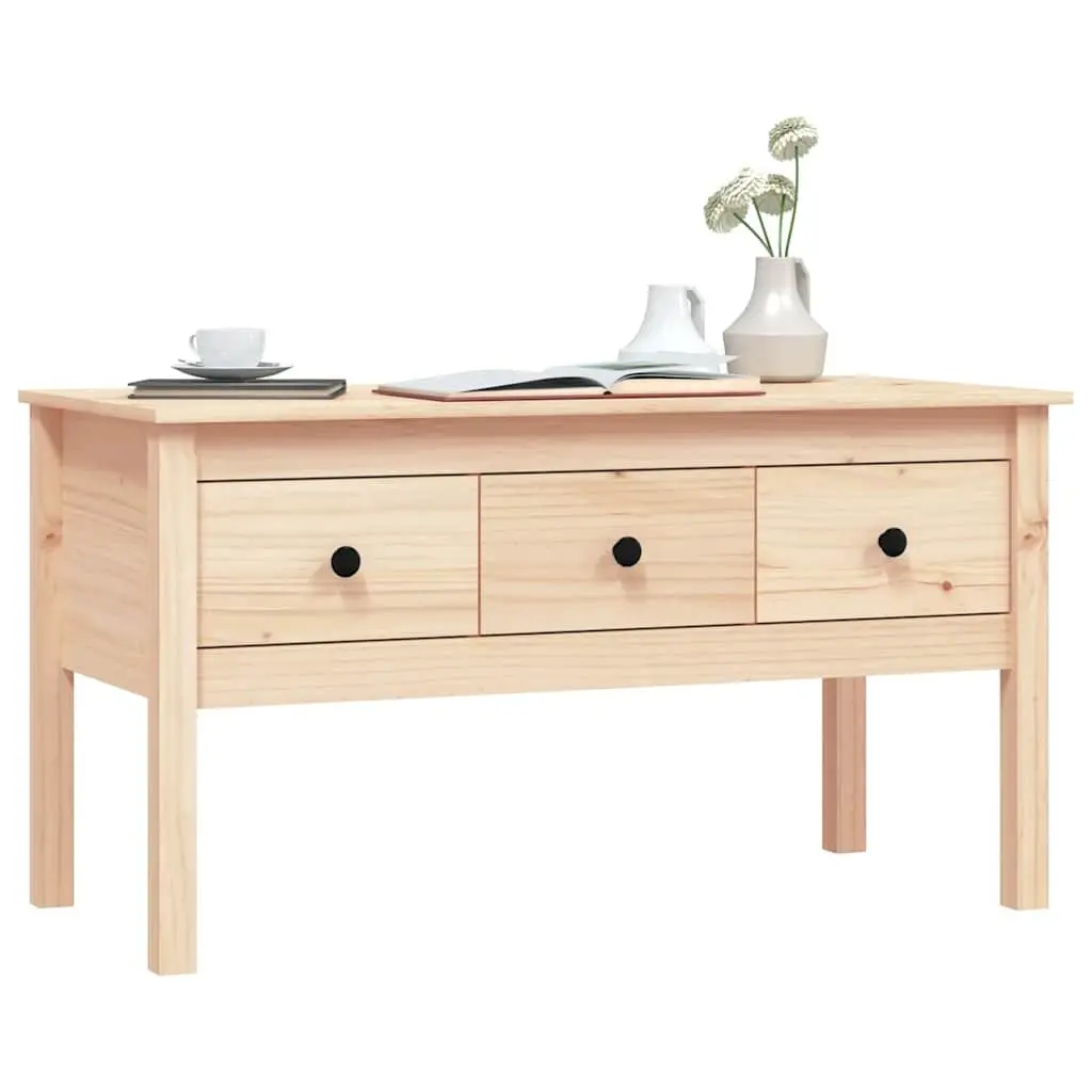 Solid Pine Coffee Table with Storage Drawers