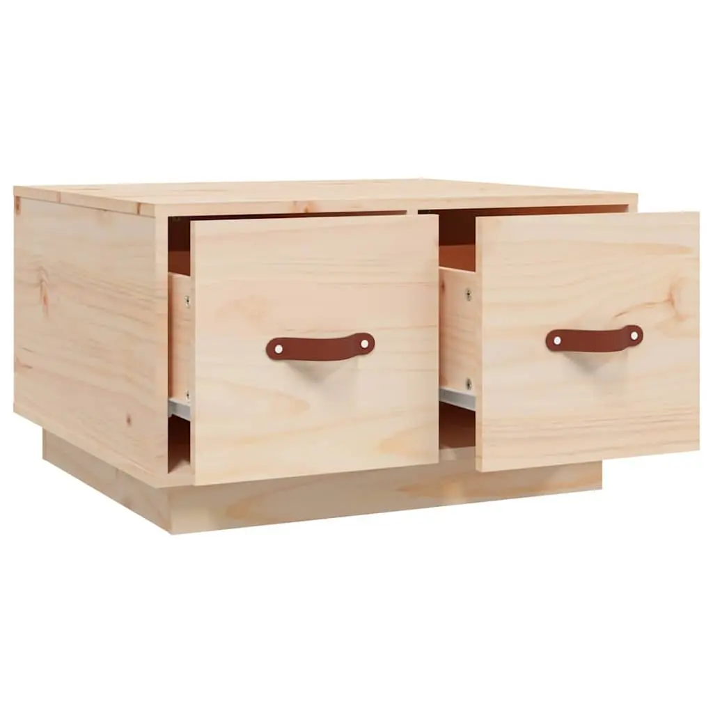 Solid Pine Wood Coffee Table 60x53x35 cm with 2 Drawers