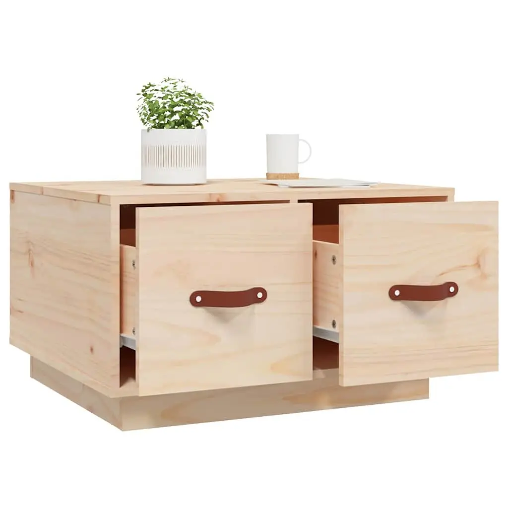 Solid Pine Wood Coffee Table 60x53x35 cm with 2 Drawers