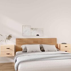 Elegant Wall-mounted Bedside Cabinets 2 pcs Brown