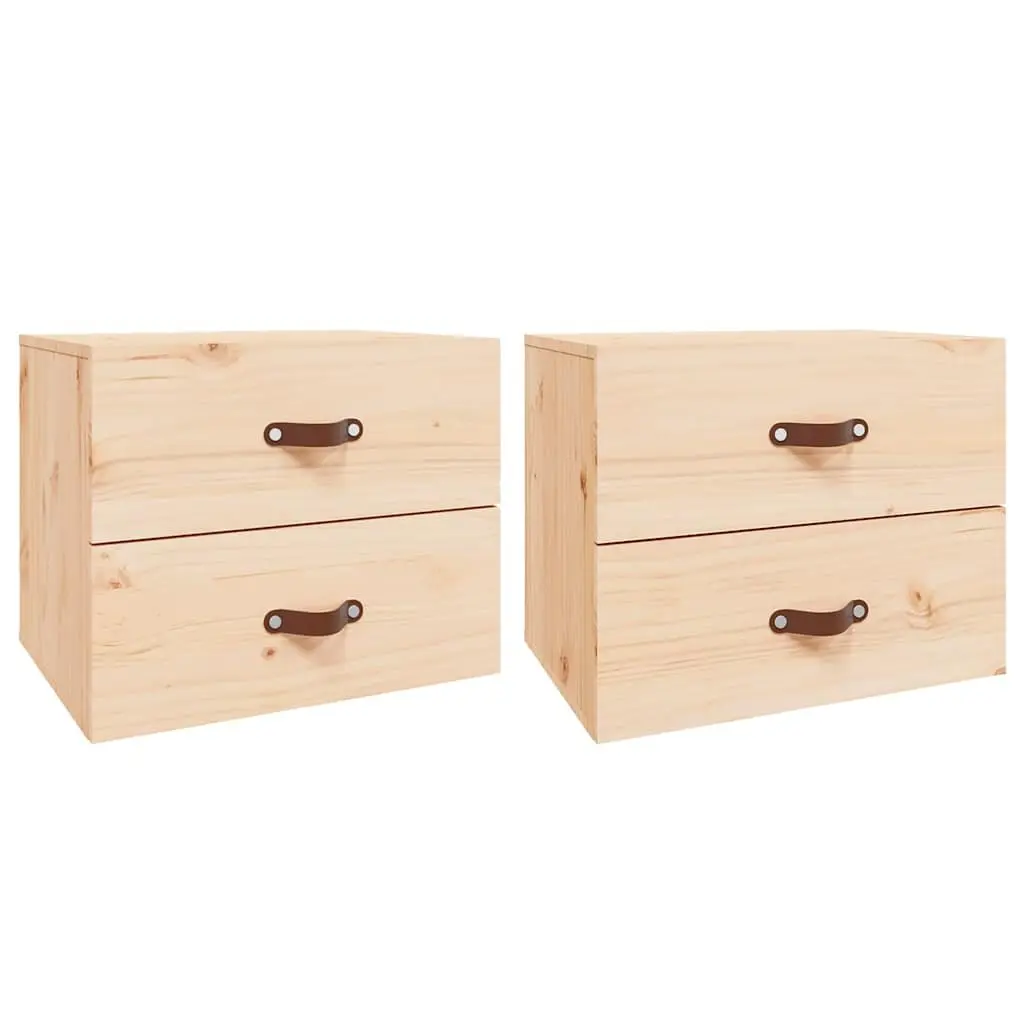Wall-mounted Bedside Cabinets 2 pcs Brown