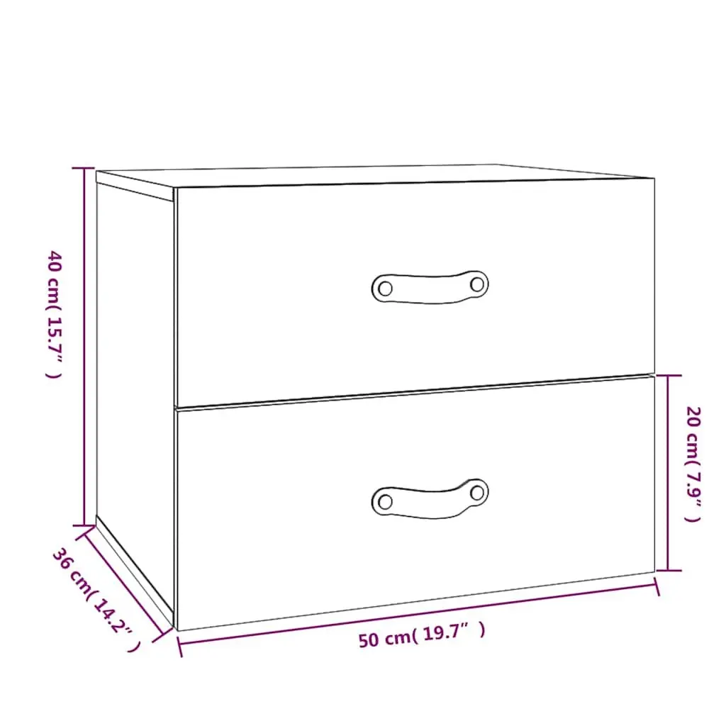 Wall-mounted Bedside Cabinets 2 pcs Brown