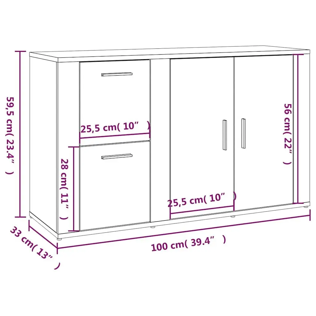 High Gloss White Sideboard Storage Cabinet for Home