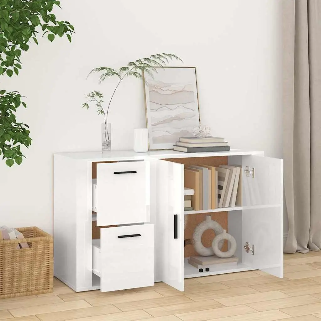 High Gloss White Sideboard Storage Cabinet for Home