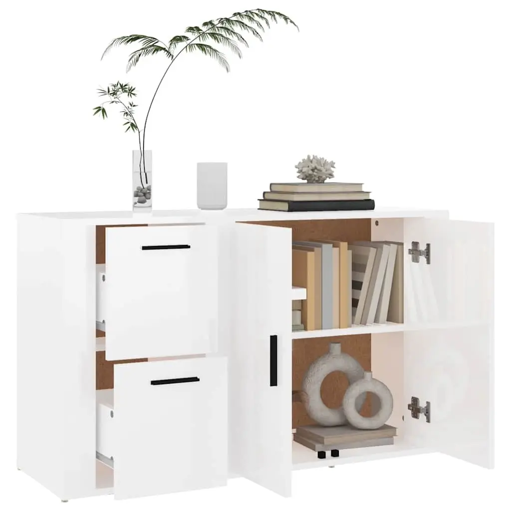 High Gloss White Sideboard Storage Cabinet for Home