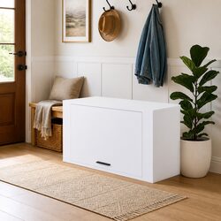White Wall-mounted Shoe Cabinet 70x35x38 cm Storage Solution
