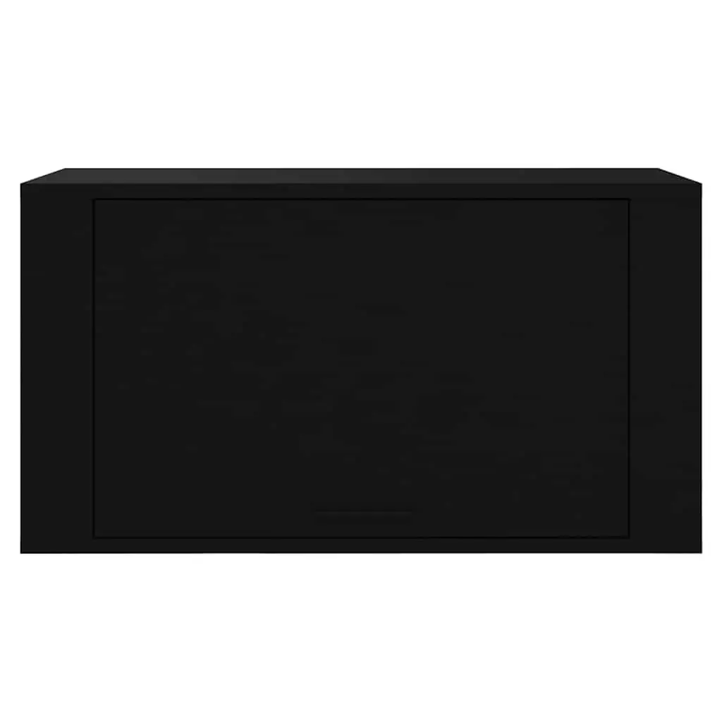 Black Wall-mounted Shoe Cabinet with Storage Capacity