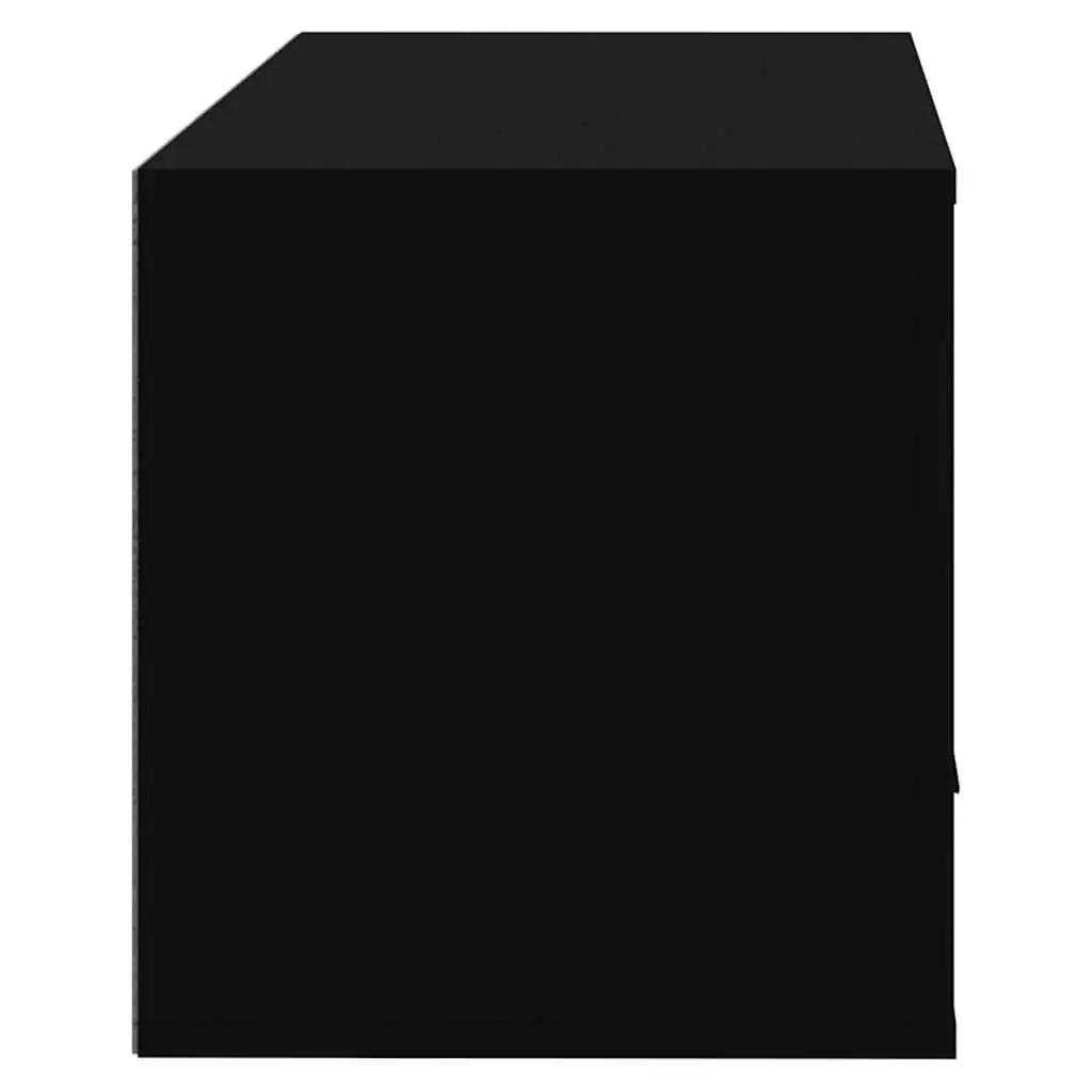Black Wall-mounted Shoe Cabinet with Storage Capacity