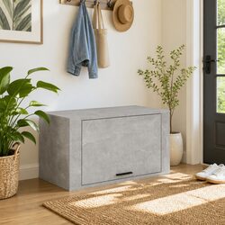 Grey Wall-mounted Shoe Cabinet with Ample Storage