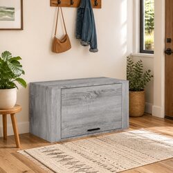 Compact Grey Wall-mounted Shoe Cabinet for Organised Storage