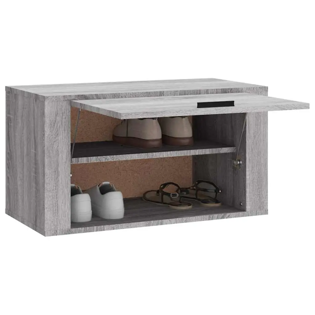 Grey Wall-mounted Shoe Cabinet for Organised Storage