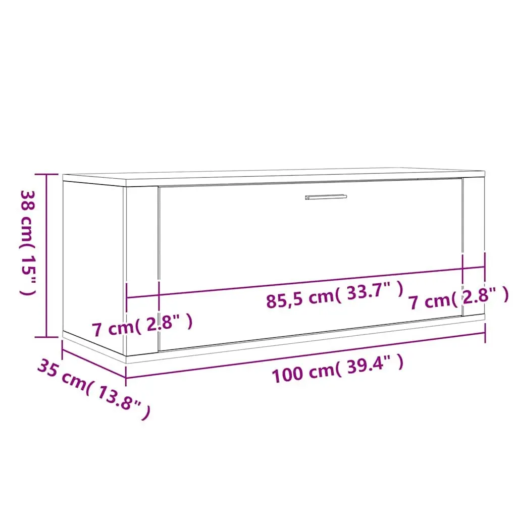 Grey Engineered Wood Wall Shoe Cabinet