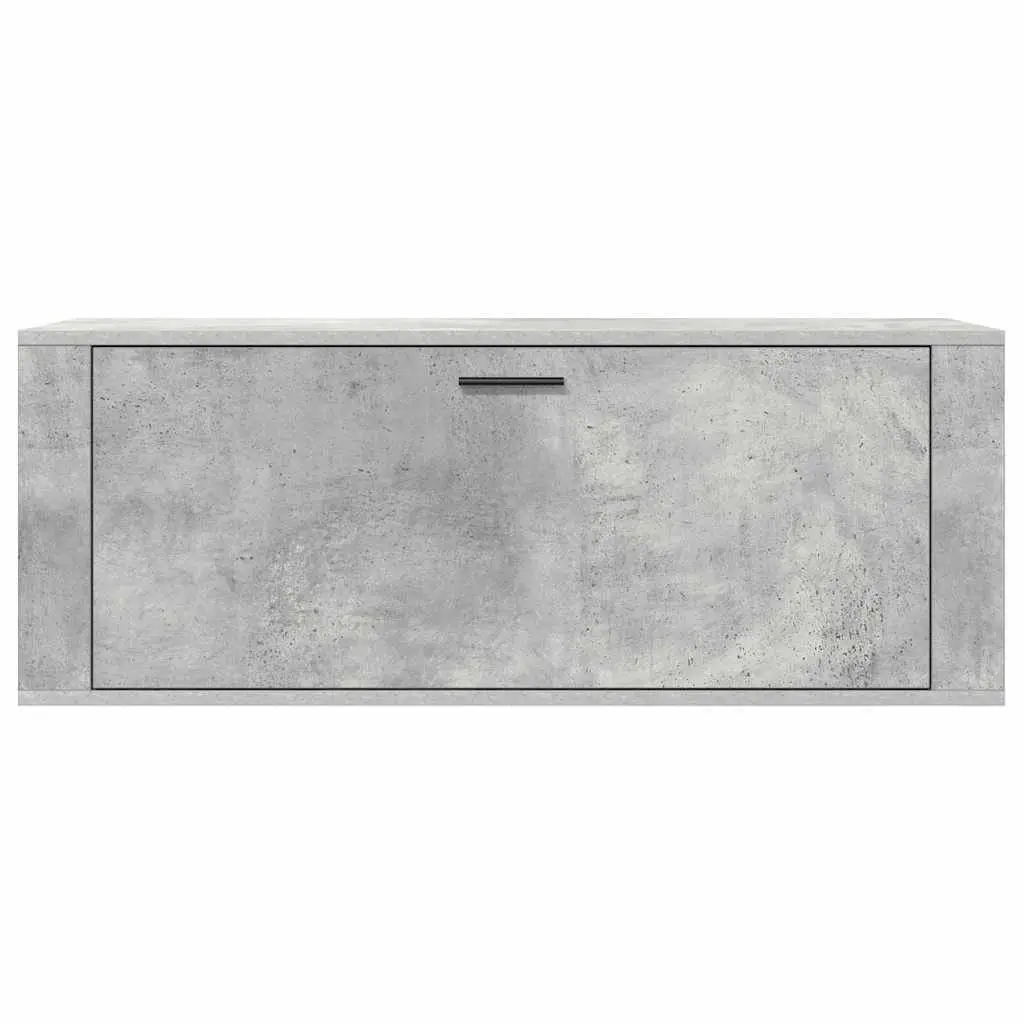 Grey Engineered Wood Wall Shoe Cabinet