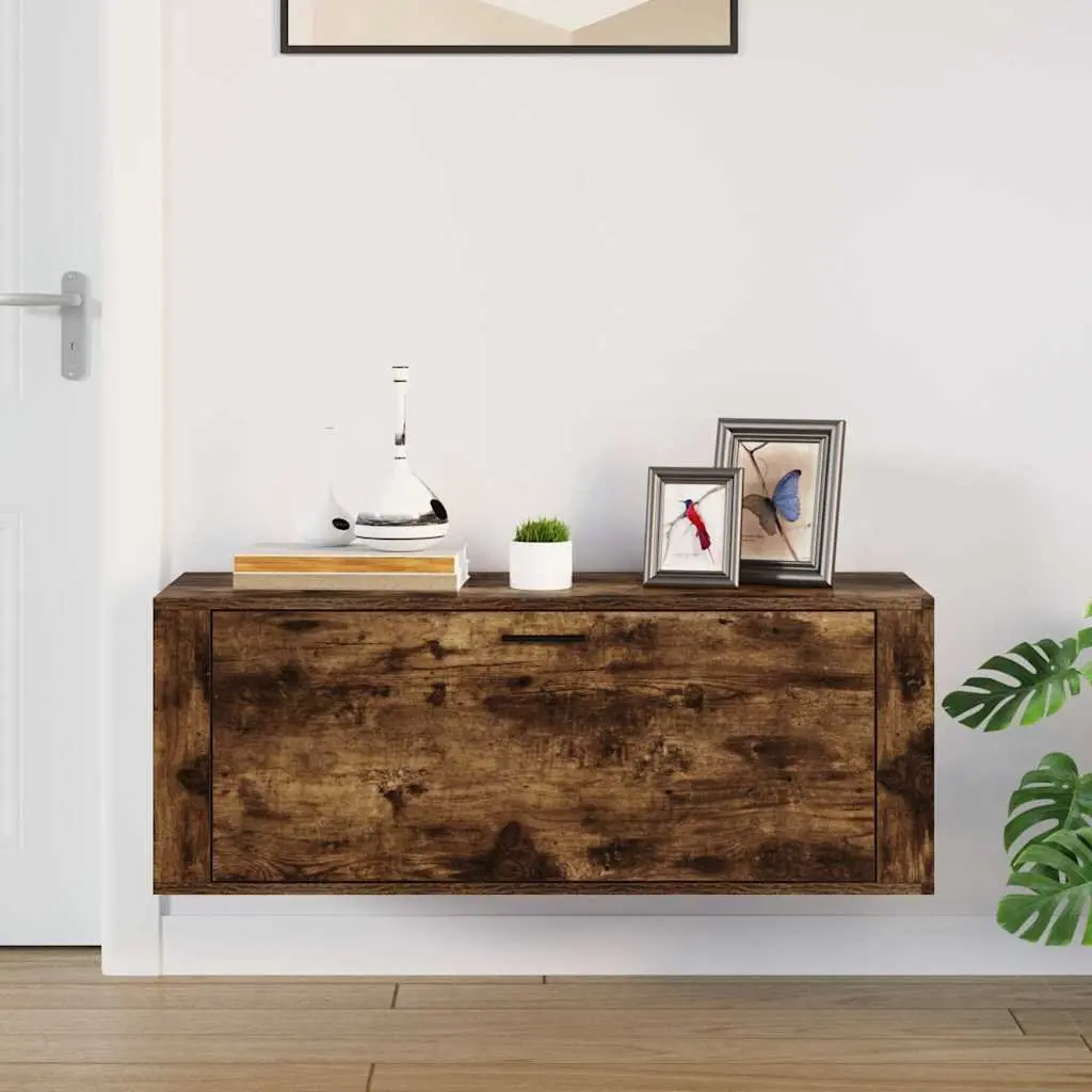 Wall-Mounted Shoe Cabinet with 2 Compartments