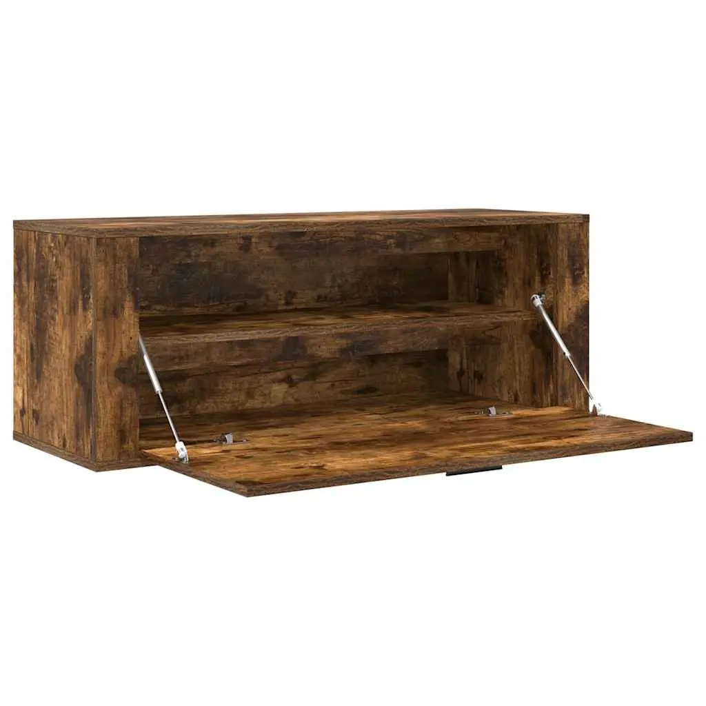 Wall-Mounted Shoe Cabinet with 2 Compartments