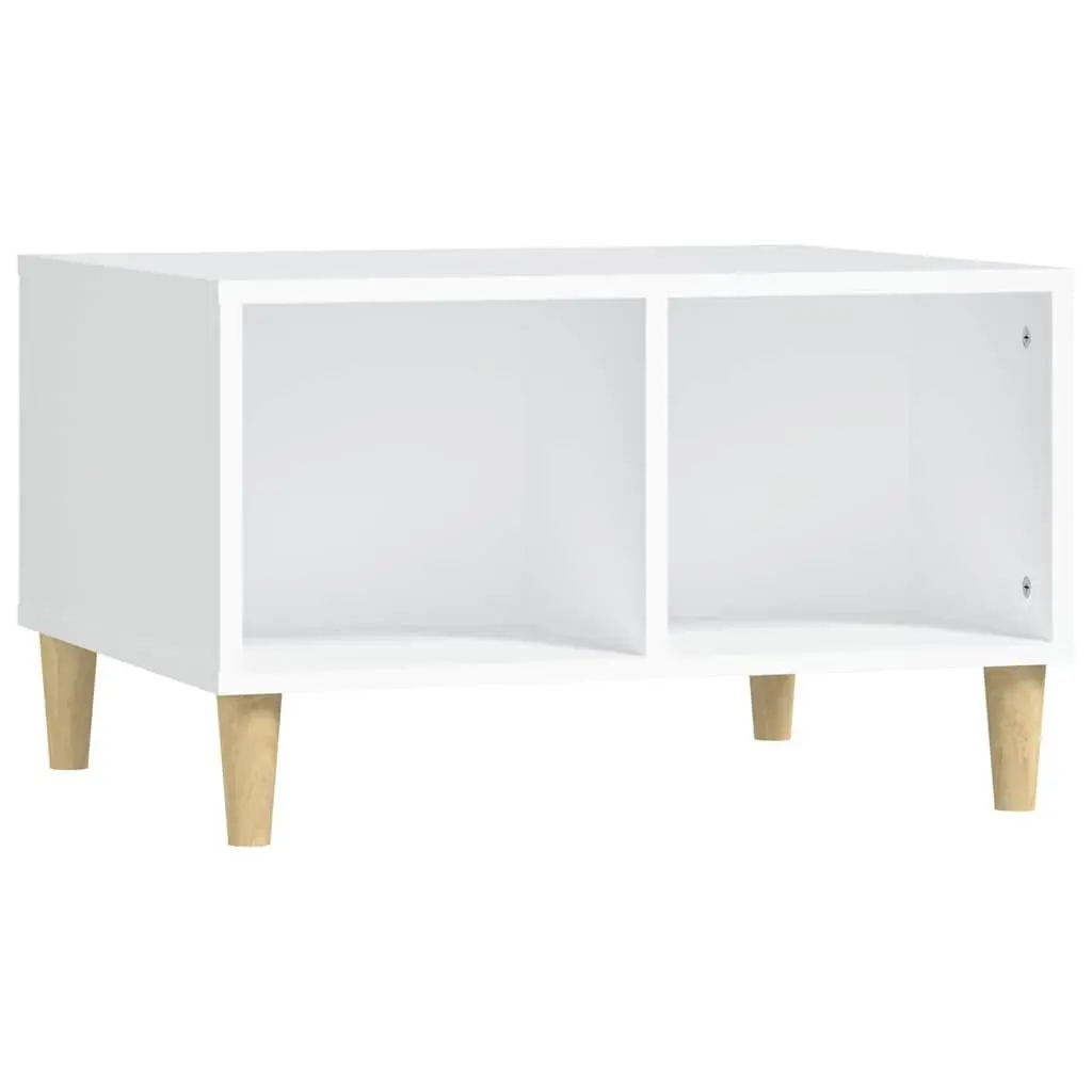 White Coffee Table with 4 Storage Compartments