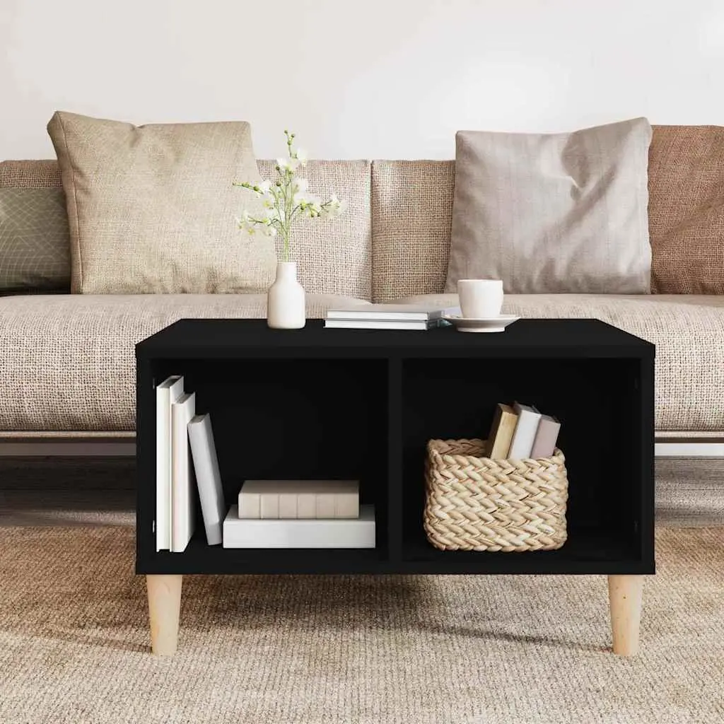 Black Coffee Table with Storage Compartments