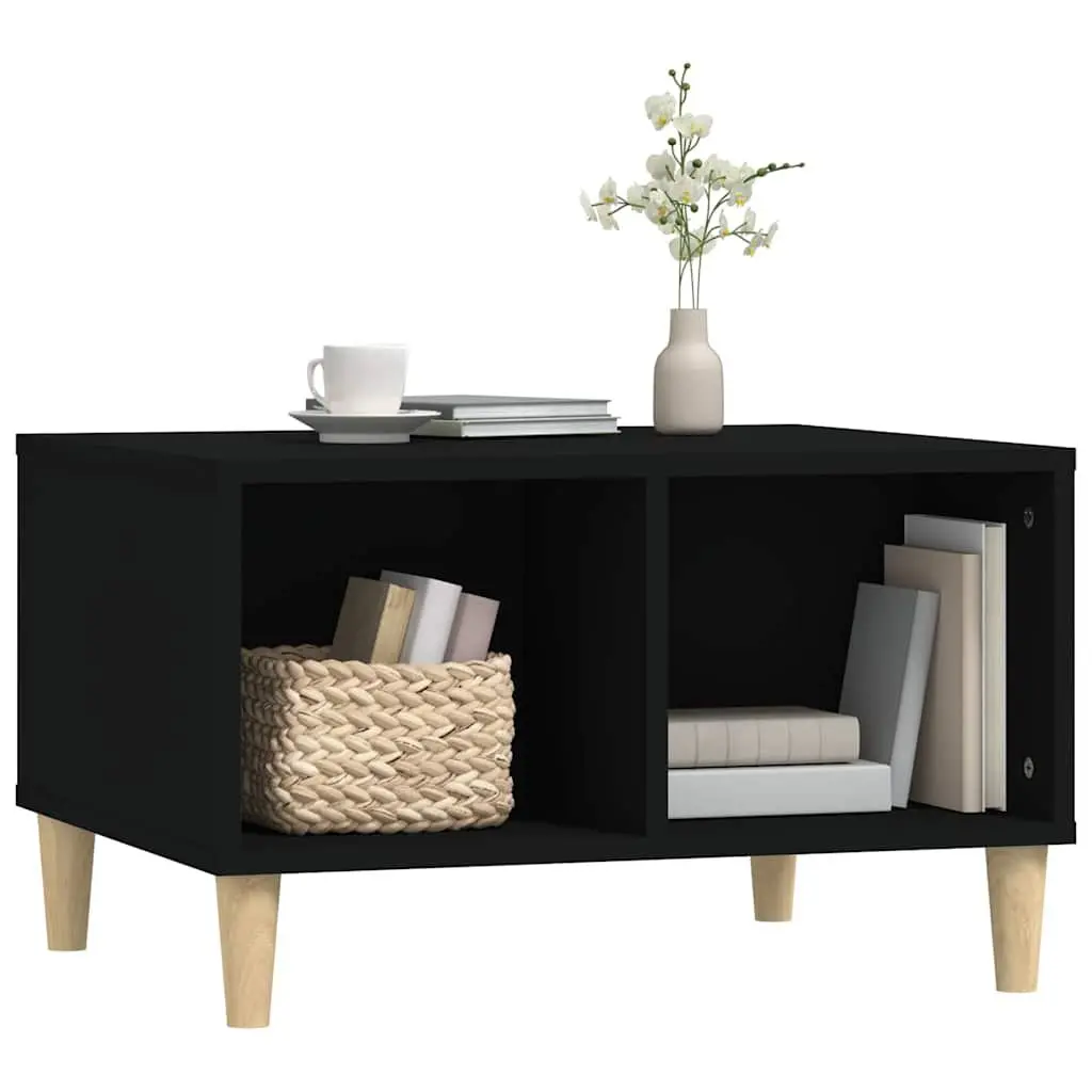 Black Coffee Table with Storage Compartments