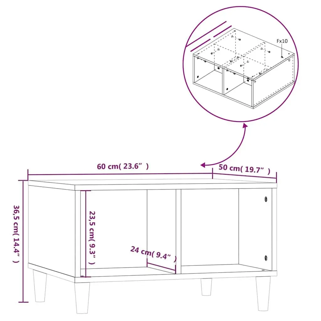 Black Coffee Table with Storage Compartments