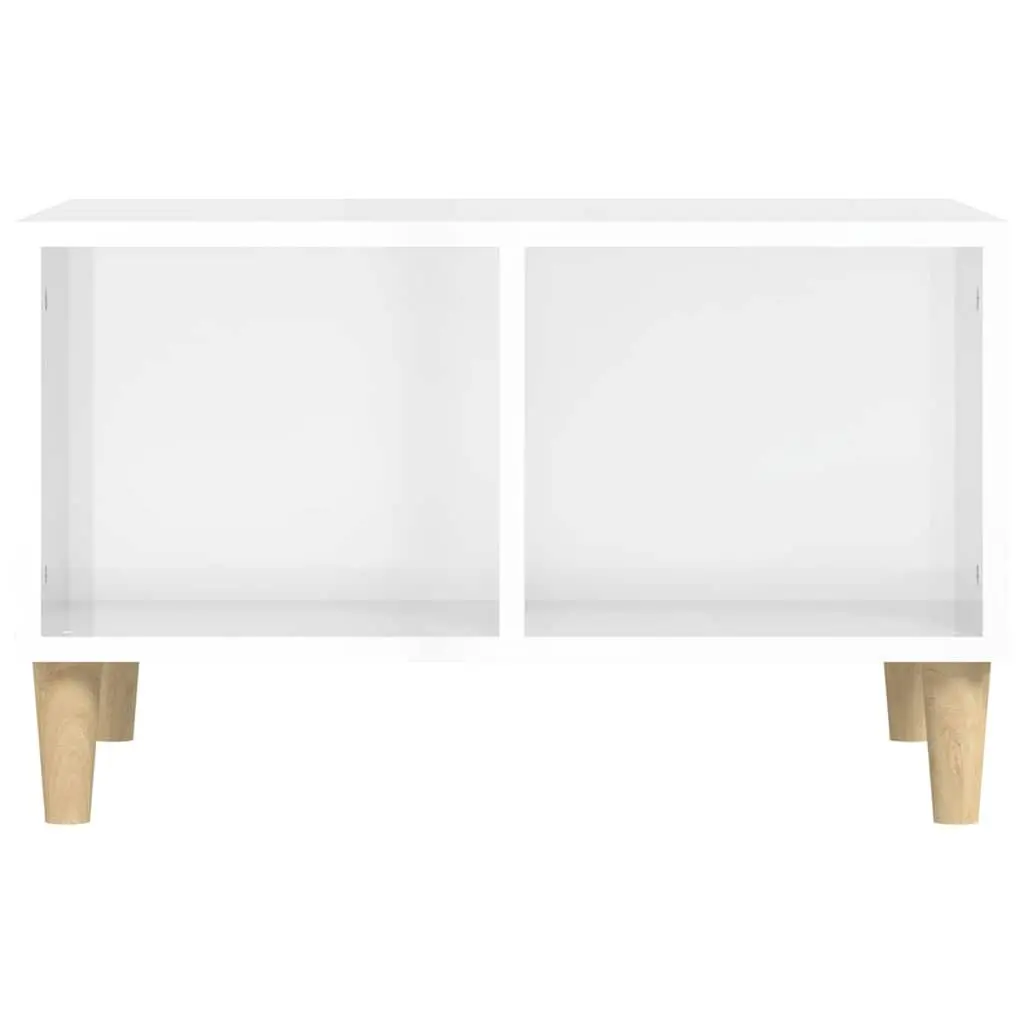 High Gloss White Coffee Table with Open Storage