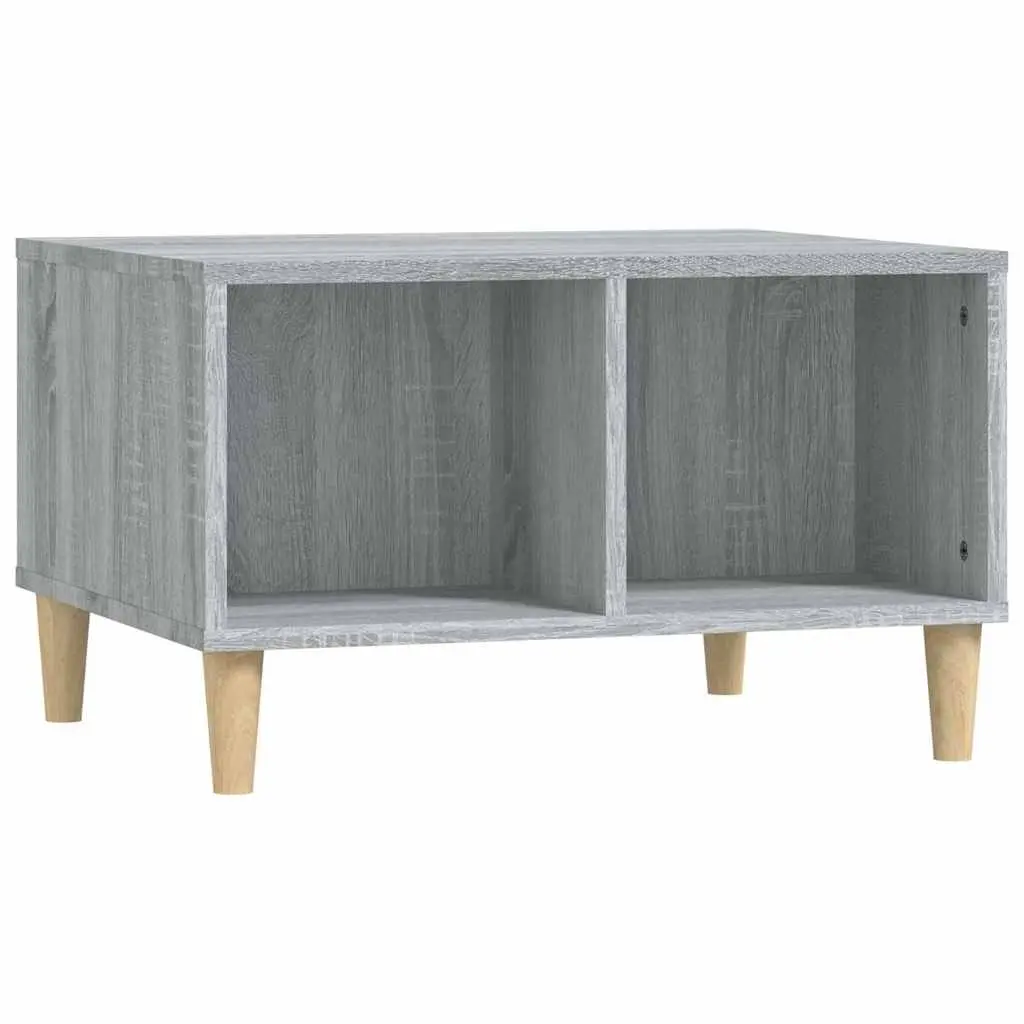 Grey Coffee Table with Storage and Open Shelving