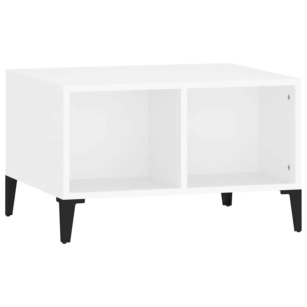 White Coffee Table with Storage 60x50x36.5 cm