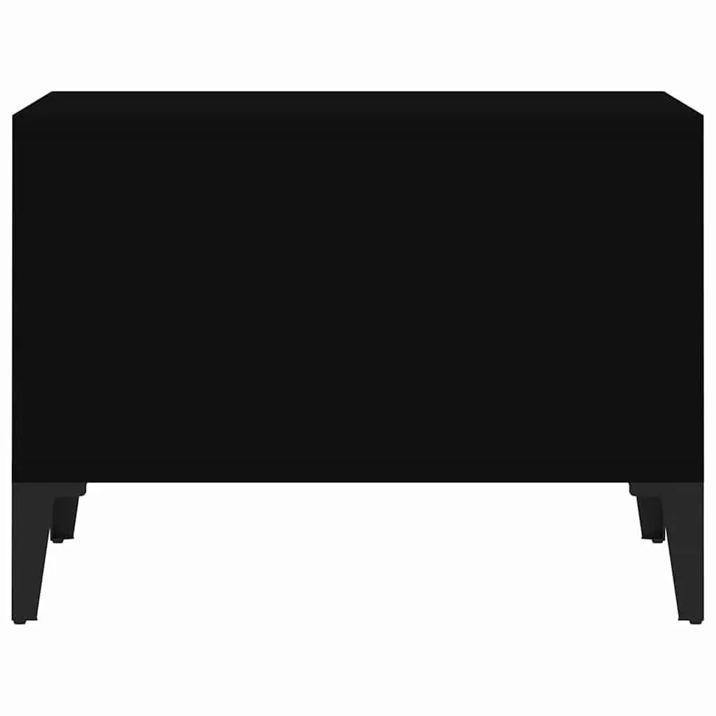 Industrial Black Coffee Table with Storage Compartments