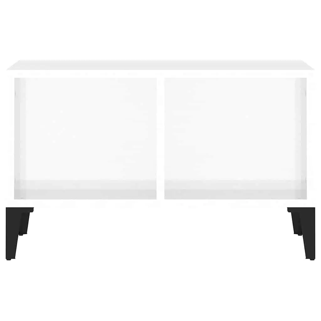 High Gloss White Coffee Table with Open Storage