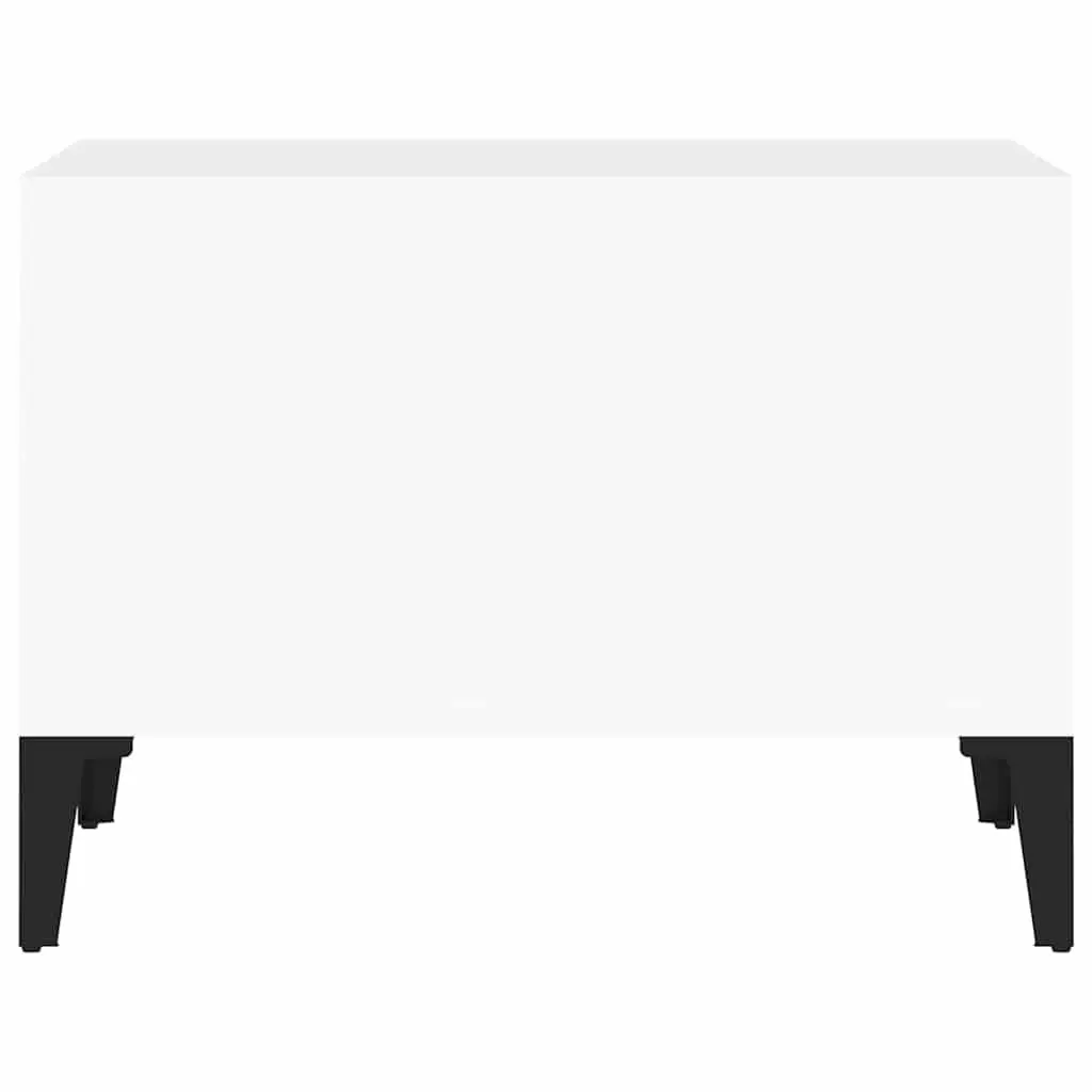 High Gloss White Coffee Table with Open Storage
