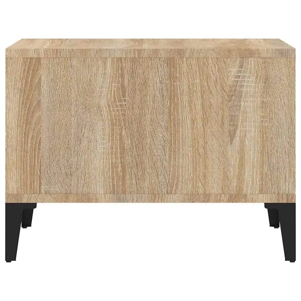 Coffee Table with Open Storage Compartments Brown Accent Side Table 60x50x36.5cm