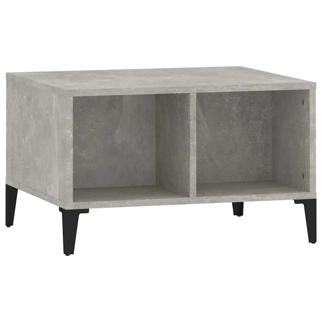 Industrial Style Grey Coffee Table with Open Storage