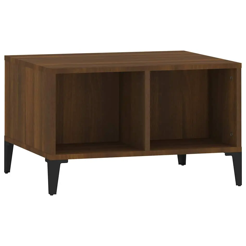 Coffee Table Engineered Wood 60x50x36.5cm Brown Oak