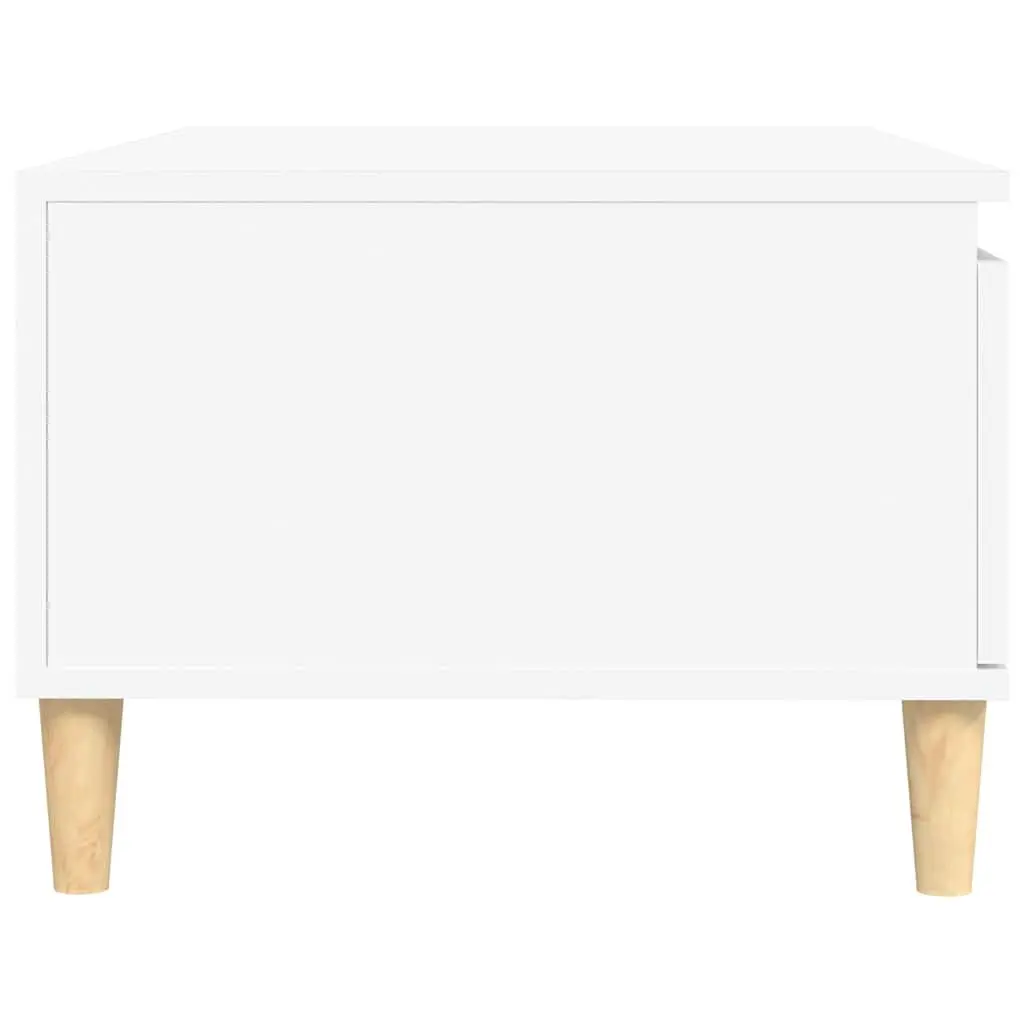 White Scandinavian Coffee Table with Storage Drawer
