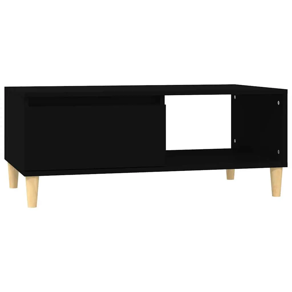 Black Scandinavian Style Coffee Table with Storage Drawer