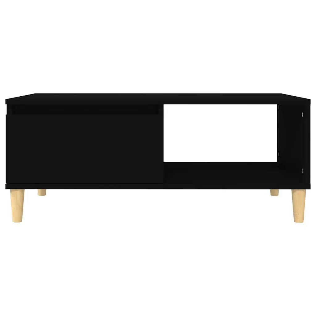 Black Scandinavian Style Coffee Table with Storage Drawer