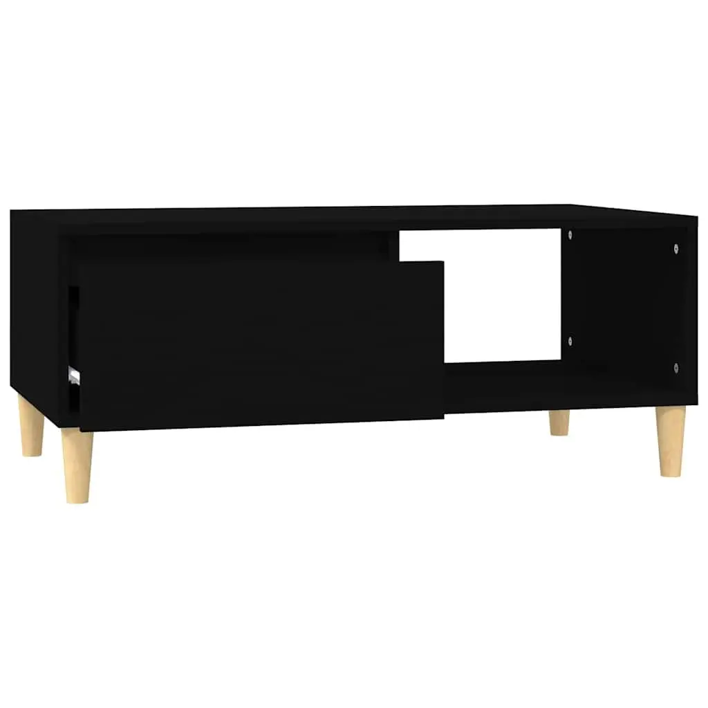 Black Scandinavian Style Coffee Table with Storage Drawer